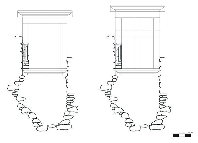 Az alsóvár udvari, emleti ablakának rekonstrukciós lehetőségei (Felmérés, rekonstrukció: Fülöp András, Hegyi Dóra)